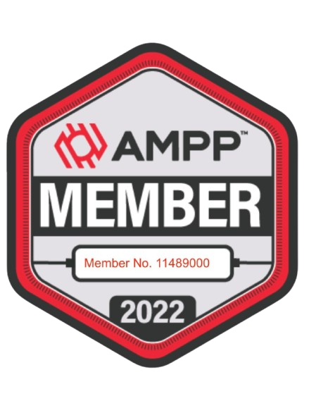 AMPP (Association for Materials Protection and Performance) certificate, highlighting expertise in corrosion control and protective coatings.